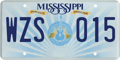 MS license plate WZS015