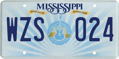 MS license plate WZS024