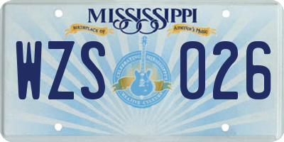 MS license plate WZS026