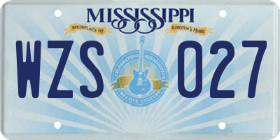 MS license plate WZS027
