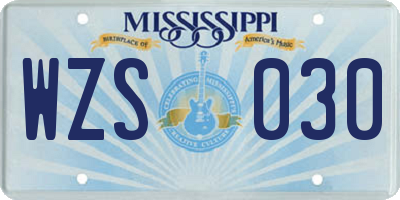 MS license plate WZS030