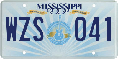MS license plate WZS041