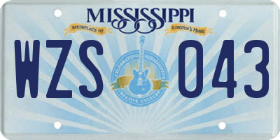 MS license plate WZS043
