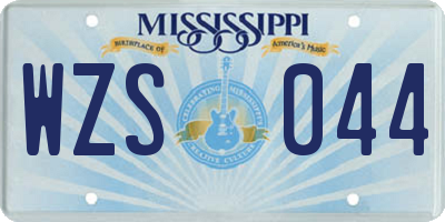 MS license plate WZS044