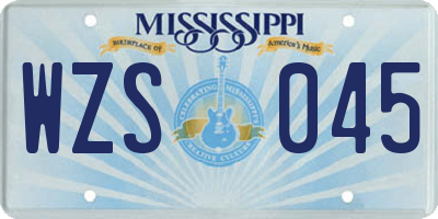MS license plate WZS045