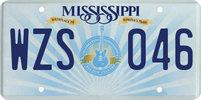 MS license plate WZS046
