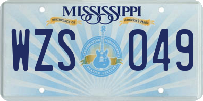 MS license plate WZS049