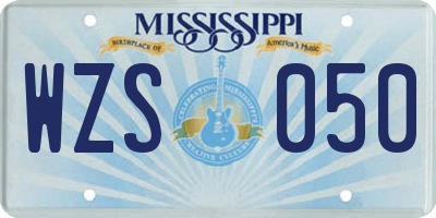 MS license plate WZS050