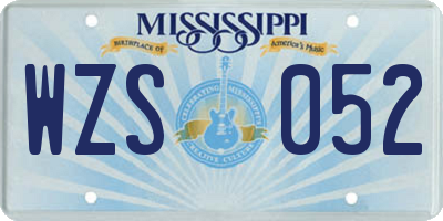 MS license plate WZS052