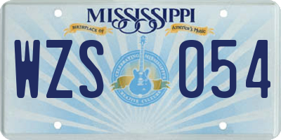 MS license plate WZS054