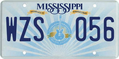 MS license plate WZS056