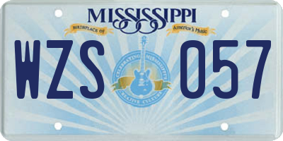 MS license plate WZS057