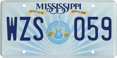 MS license plate WZS059