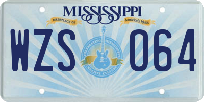 MS license plate WZS064