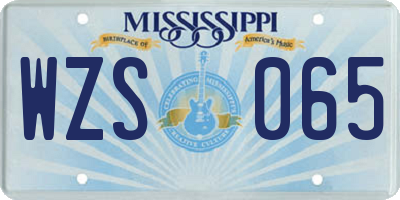 MS license plate WZS065