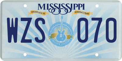 MS license plate WZS070
