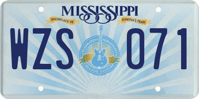 MS license plate WZS071