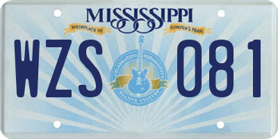 MS license plate WZS081