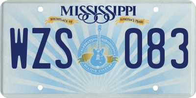 MS license plate WZS083