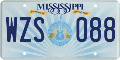 MS license plate WZS088