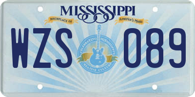 MS license plate WZS089