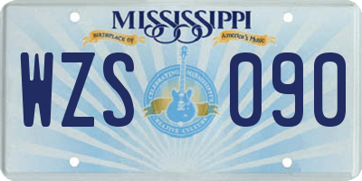 MS license plate WZS090