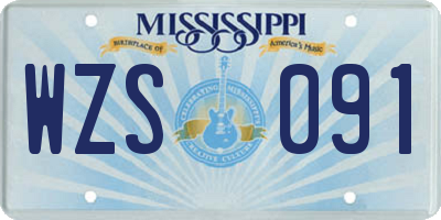 MS license plate WZS091
