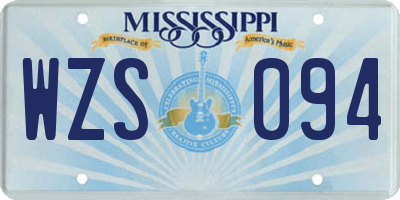 MS license plate WZS094