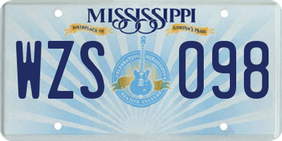 MS license plate WZS098