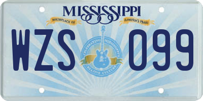 MS license plate WZS099