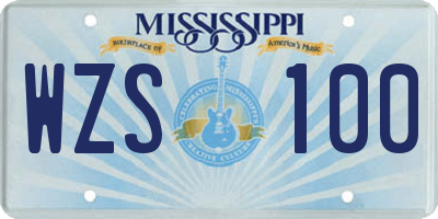 MS license plate WZS100