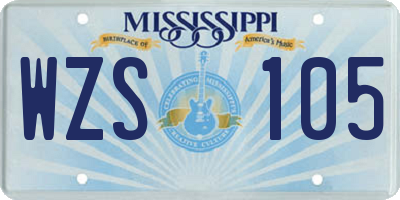 MS license plate WZS105