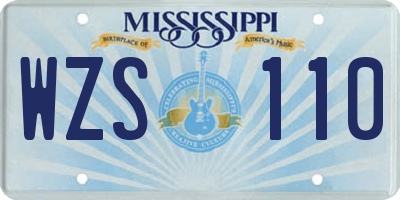 MS license plate WZS110
