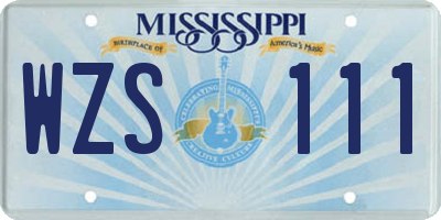 MS license plate WZS111