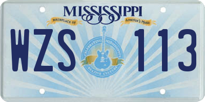 MS license plate WZS113