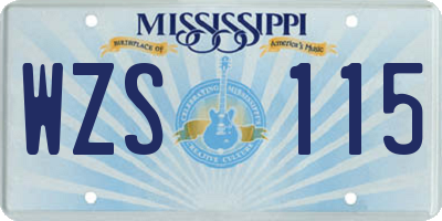 MS license plate WZS115