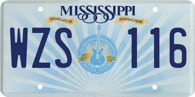 MS license plate WZS116
