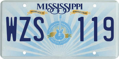 MS license plate WZS119