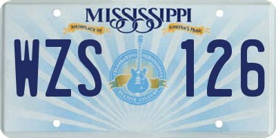 MS license plate WZS126