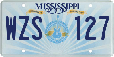 MS license plate WZS127