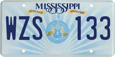 MS license plate WZS133