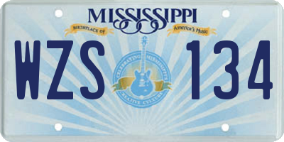 MS license plate WZS134