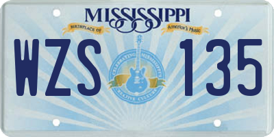 MS license plate WZS135