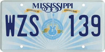 MS license plate WZS139
