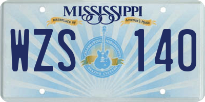 MS license plate WZS140