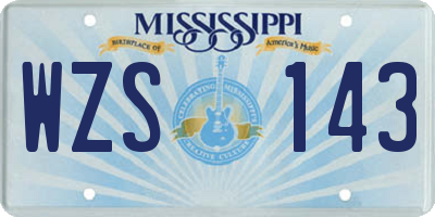MS license plate WZS143