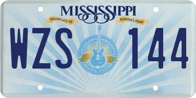 MS license plate WZS144