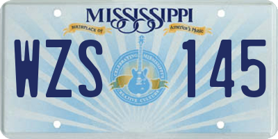 MS license plate WZS145