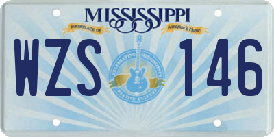MS license plate WZS146