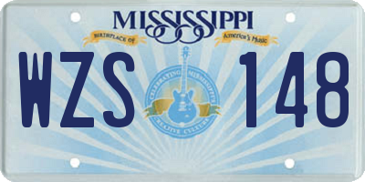 MS license plate WZS148